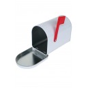 White Metal MailBox Miniature with Red Flag