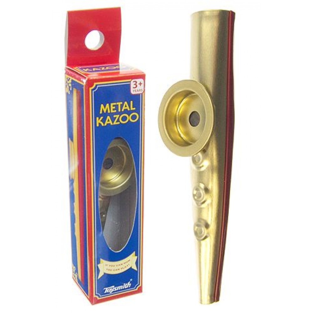 Metal Kazoo : Gold and Red : Hum Music : Classic Humming Tin Toy