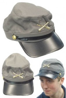 Grey Fabric Kepi Hat