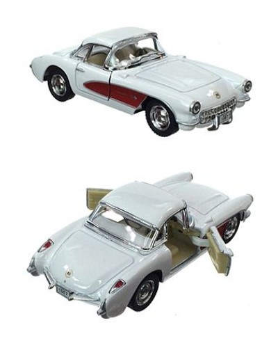 Corvette Toy Car 1957 White Metal