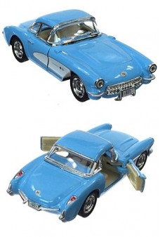 Corvette Toy Car 1957 Baby Blue Metal