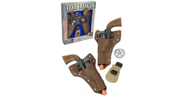 Parris Cap Gun Toy Texas Ranger Double Holster 12 Shot Die Cast