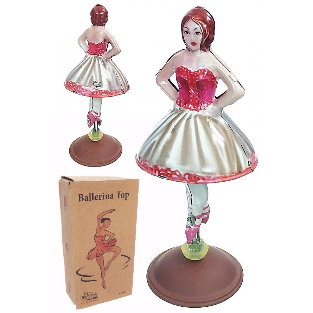 Ballerina Tin Toy Top : Spinning Bella 