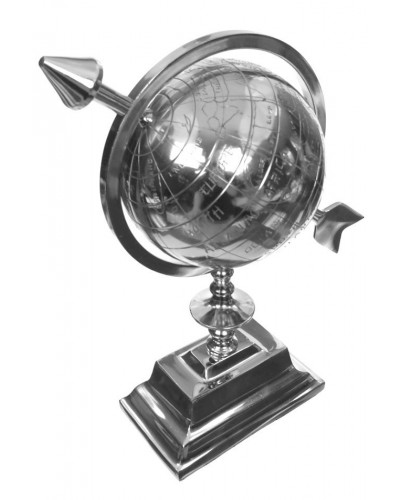 Silver Spinning Globe with Large Arrow 1950