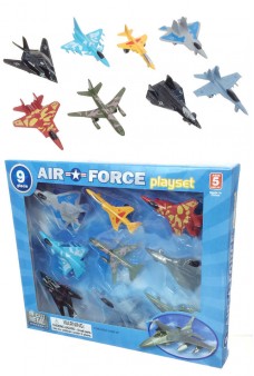 Air Force Playset of 9 Die Cast Aircraft Planes