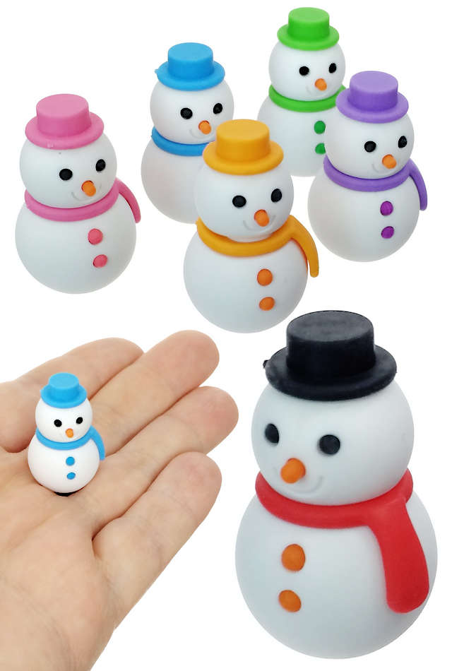 Iwako Snowman Eraser : Japanese Kawaii Mini Puzzle : Colors