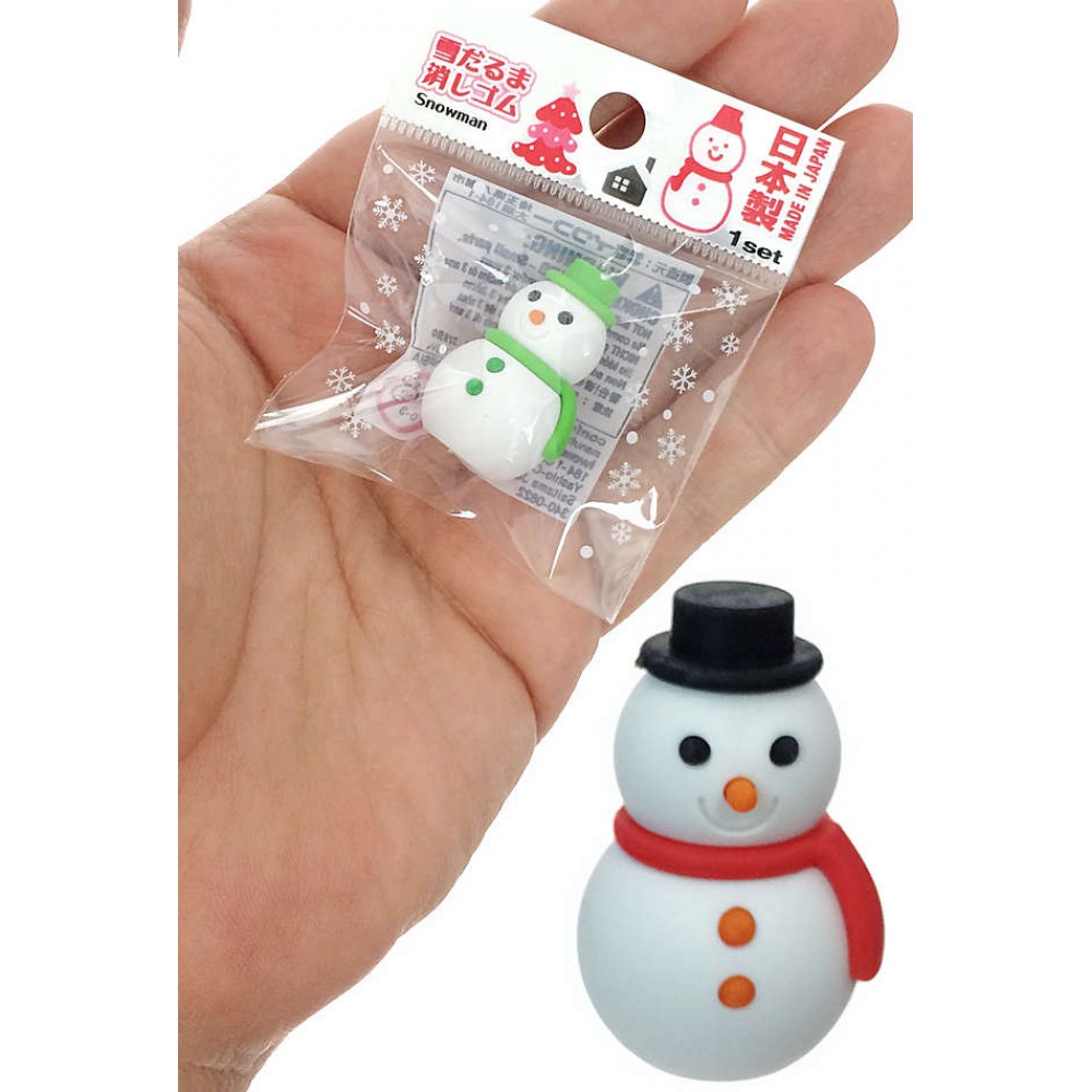 Iwako Snowman Mini Eraser: Orange - Kawaii Depot