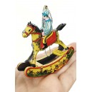 Rocking Horse and Jockey Ornament Tin Toy