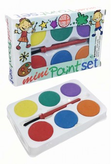 Mini Paint Set 6 Colors Portable with Brush