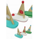 Wooden Sail Boat Toy Pastel Natural Wood
