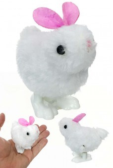 Hopping Easter Bunny Pink Ears Wind Up