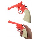 Western Revolver 8 Shot Ring Cap Gun Orange Plastic