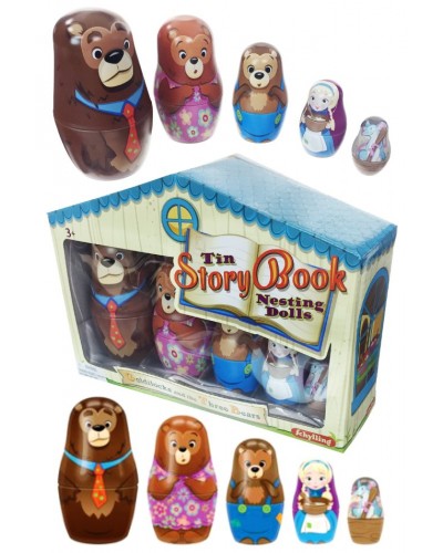 Goldilocks and Three Bears Tin Nesting Dolls 