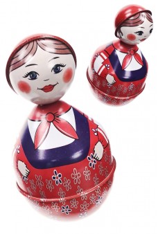 Farm Girl Doll Roly Poly Red Wobble Toy