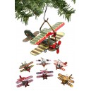 Mini Biplanes Christmas Ornaments Set of 6
