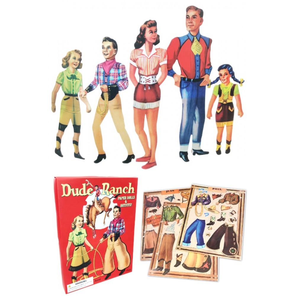 Dude Ranch Paper Dolls - Family Western Costumes