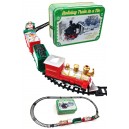 Holiday Train Set in a Tin Box Santa Set