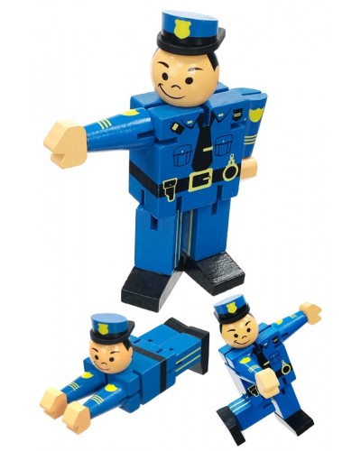 Posing Policeman Wood Posable Figure Paul
