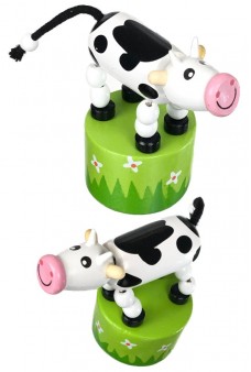Clara the Cow Wooden Thumb Puppet Toy