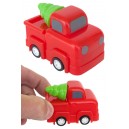 Christmas Tree on Red Truck Pull Back Bright Red