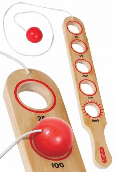 Flip Stick 5 Hole Wooden Paddle Ball Game