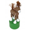 Cute Hairy Horse Wooden Thumb Puppet Toy
