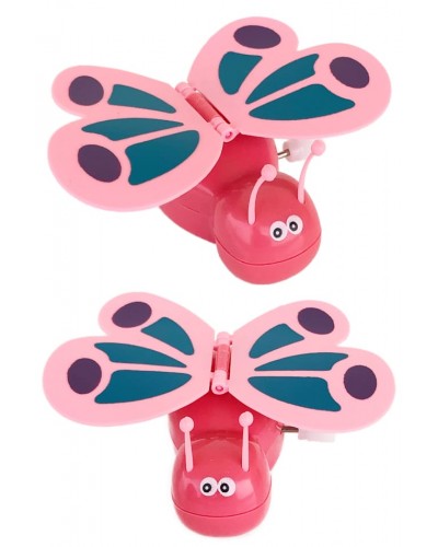 Pink WindUp Butterfly Plastic Classic Toy