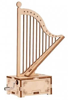Harp Music Box Windup Wooden Kit
