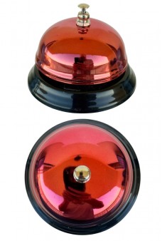 Desk Bell Red Metal Classic Chrome Christmas