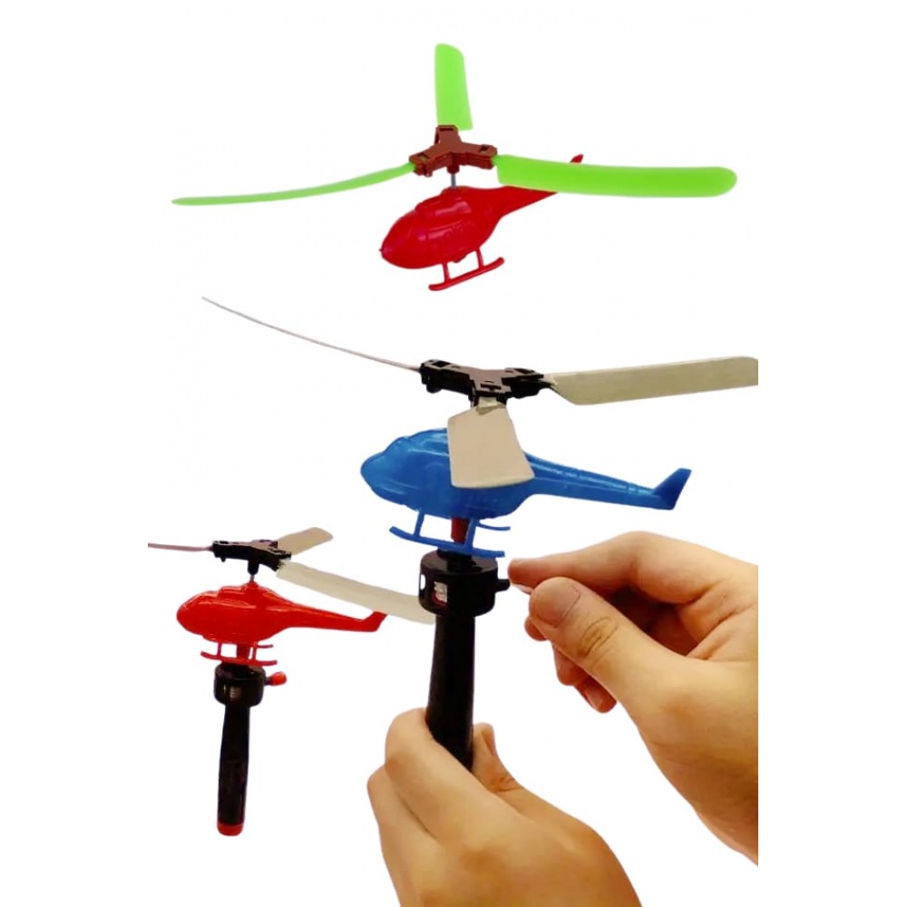 Mini Helicopter Pull String : Classic Flying Toy : Retro Flight