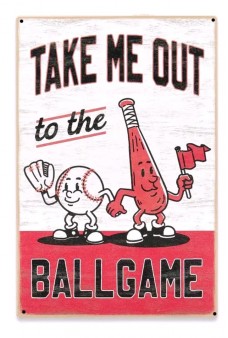 Take Me Out To The Ballgame Tin Sign : Baseball Song : 1908 USA Original
