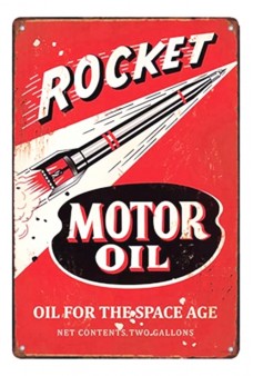 Rocket Motor Oil Metal Sign : Classic 1960 USA