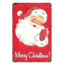 Winking Santa Metal Sign : Merry Christmas 1950