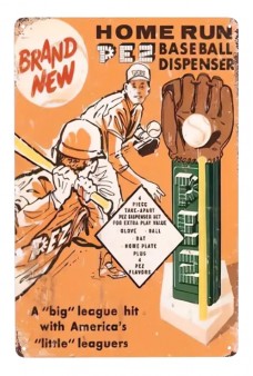 PEZ Baseball Sign : Metal Vintage : Home Run Glove
