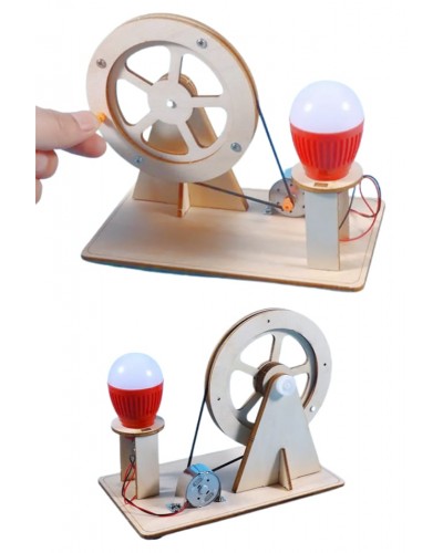 Hand Power Generator Kit : DIY 3D Wooden : Electrical Machine