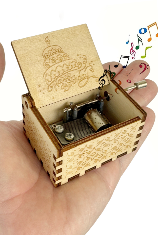 Happy Birthday Wooden Music Box : Musical Windup