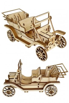 Antique Car Wooden Kit : Large Vehicle : DIY 3D Project