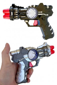 Silver Or Black RayGun LED Light Blaster : Space Sounds
