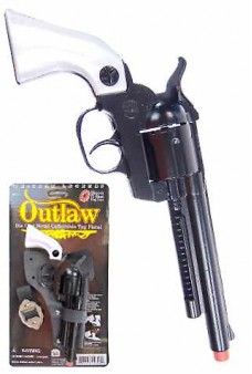 Outlaw Black Replica Revolver 12 Shot Ring Cap Gun 