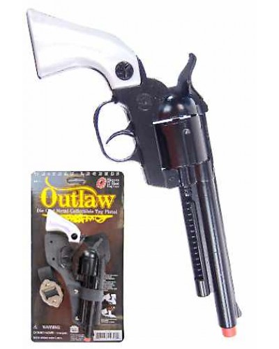 Outlaw Black Replica Revolver 12 Shot Ring Cap Gun 