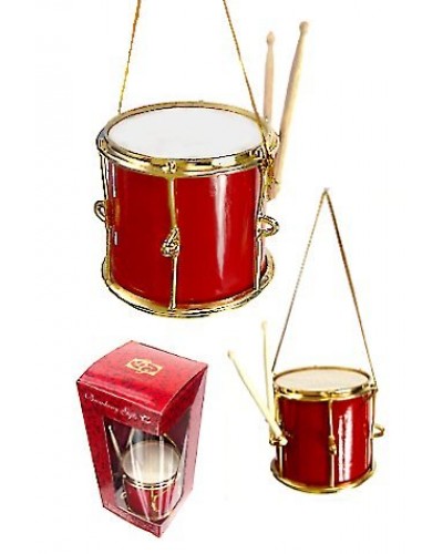 Red and Gold Drum Ornament