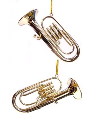 Gold Tuba Musical Metal Ornament