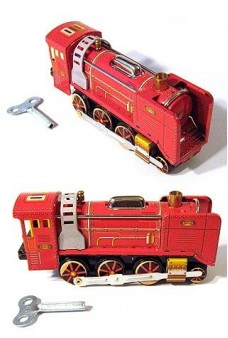 Classic 1908 Red Train Tin Toy