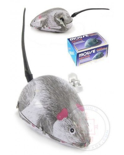 Mouse Gray Wind Up Key Tin Toy