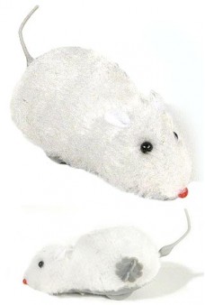 Fuzzy Soft White Mouse Wind Up