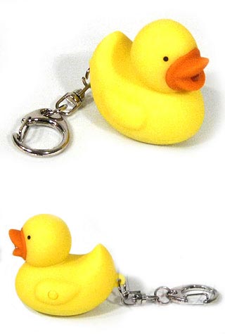 Rubber Duckie Keychain Quack and Glow : Kikkerland Key Chains