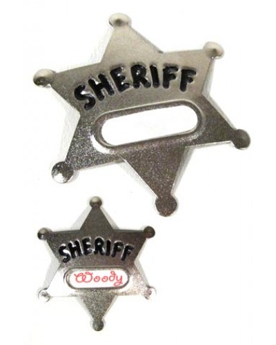 Silver Sheriff Badge with Name Tag Metal