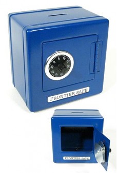 Frontier Blue Metal Safe Classic Bank