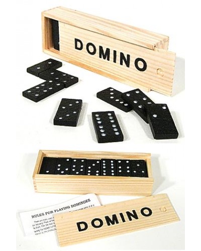 Wooden Dominoes Classic Game Set