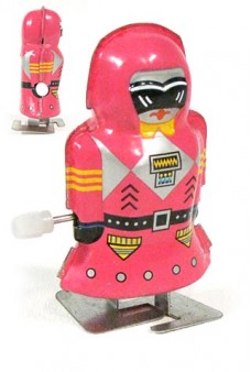 Mini Magic Girl Pink Robot Tiny Tin Toy
